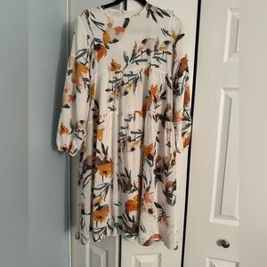 Elegant Floral Long Sleeve Dress